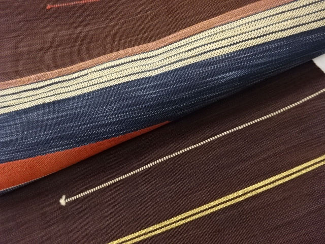  横縞模様織出し名古屋帯